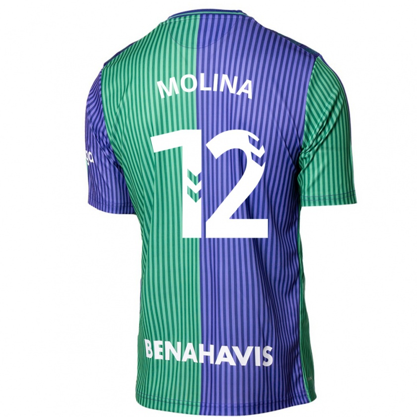 Kandiny Bambino Maglia Manu Molina #12 Verde Blu Kit Gara Away 2023/24 Maglietta