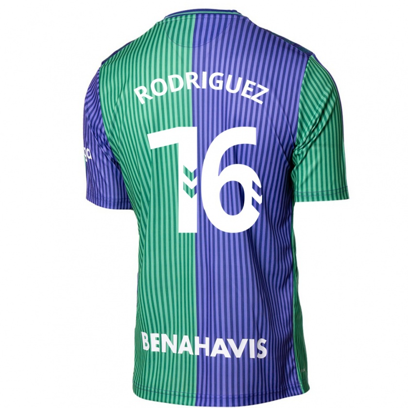 Kandiny Kinderen Genaro Rodríguez #16 Groen Blauw Uitshirt Uittenue 2023/24 T-Shirt België