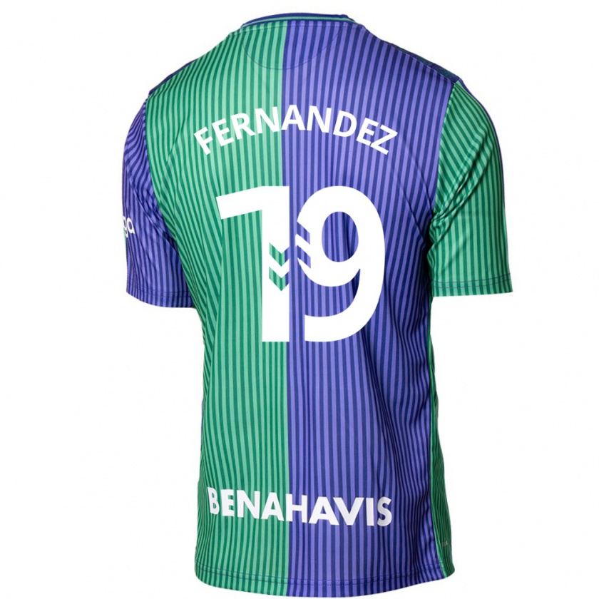 Kandiny Kinderen Roberto Fernández #19 Groen Blauw Uitshirt Uittenue 2023/24 T-Shirt België