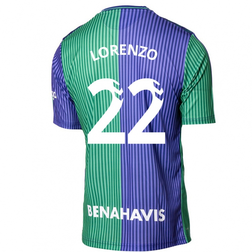 Kandiny Dzieci Dani Lorenzo #22 Zielono-Niebieski Wyjazdowa Koszulka 2023/24 Koszulki Klubowe