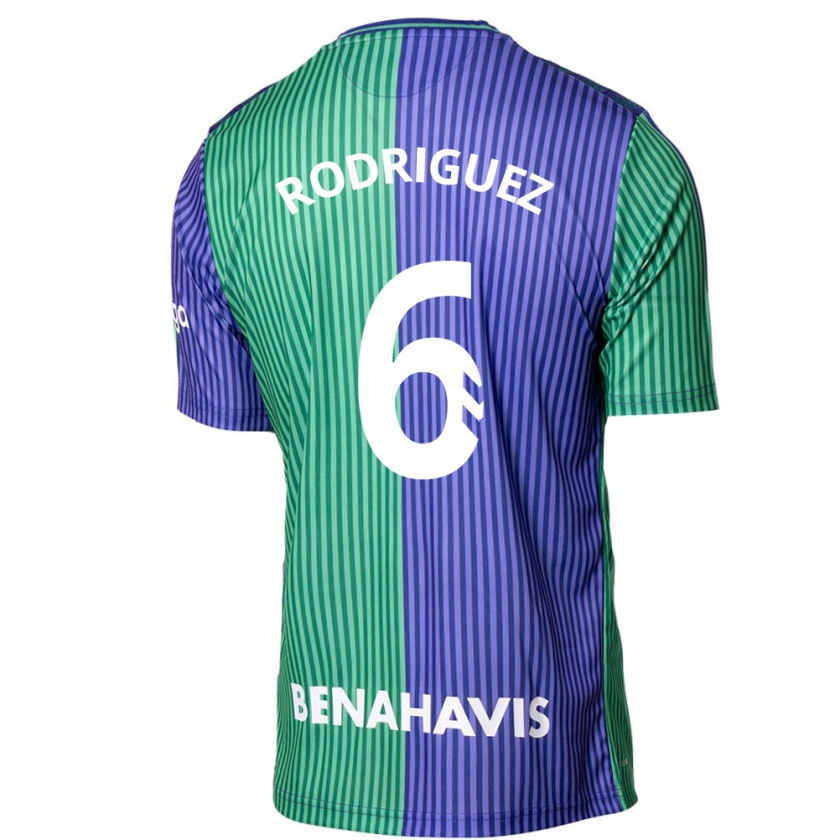 Kandiny Bambino Maglia Rafa Rodríguez #6 Verde Blu Kit Gara Away 2023/24 Maglietta