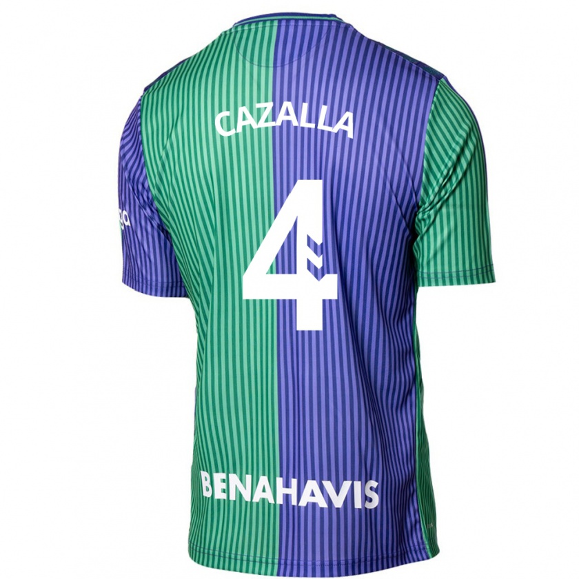 Kandiny Bambino Maglia Marta Cazalla #4 Verde Blu Kit Gara Away 2023/24 Maglietta