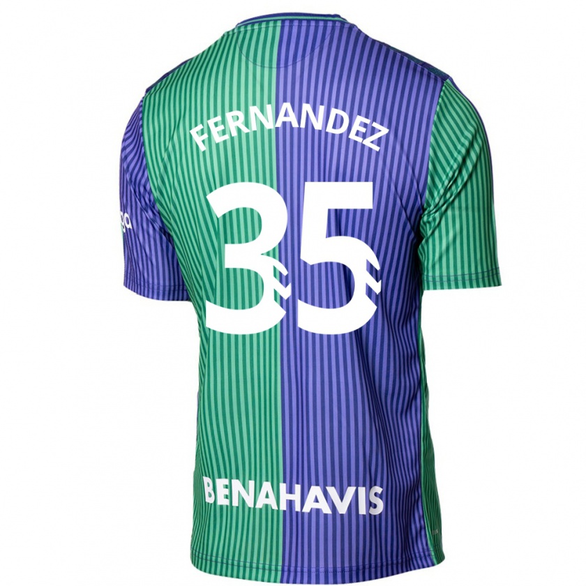 Kandiny Bambino Maglia Inés Fernández #35 Verde Blu Kit Gara Away 2023/24 Maglietta