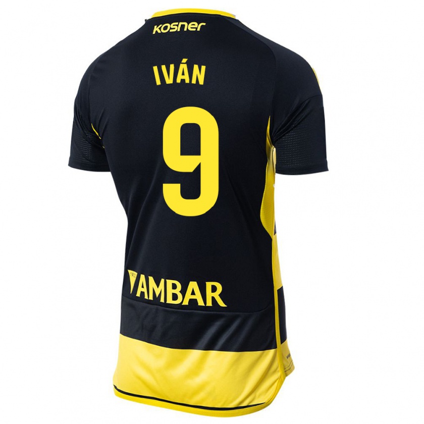 Kandiny Bambino Maglia Iván Azón #9 Nero Giallo Kit Gara Away 2023/24 Maglietta