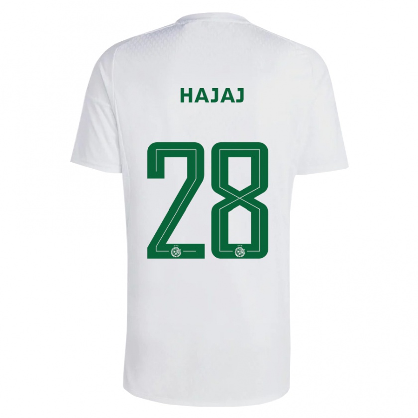 Kandiny Bambino Maglia Ilay Hajaj #28 Verde Blu Kit Gara Away 2023/24 Maglietta