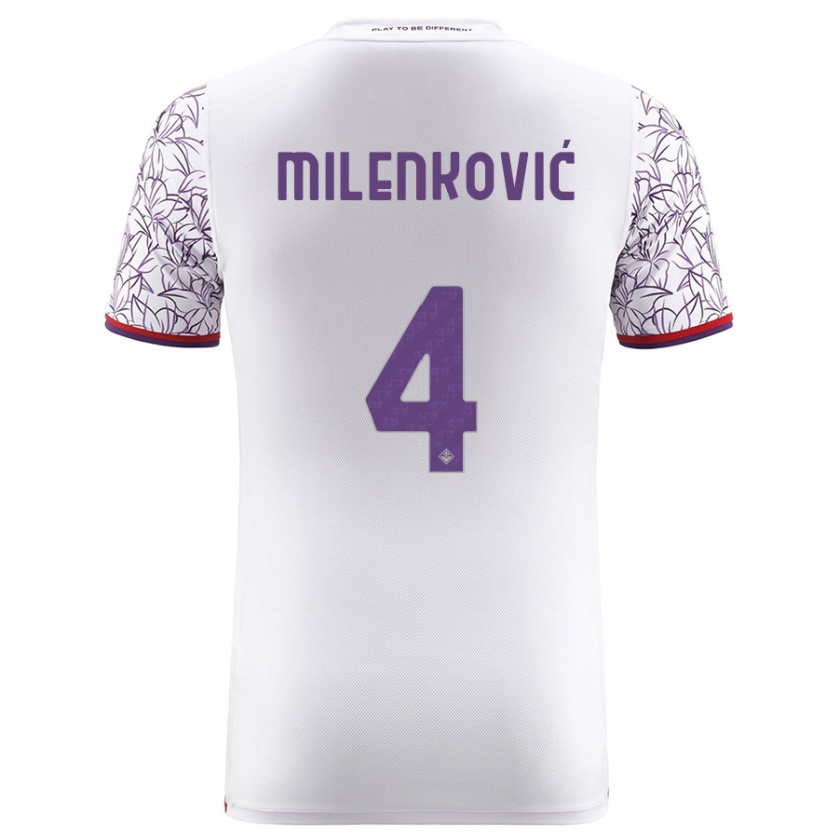 Kandiny Kinderen Nikola Milenković #4 Wit Uitshirt Uittenue 2023/24 T-Shirt België