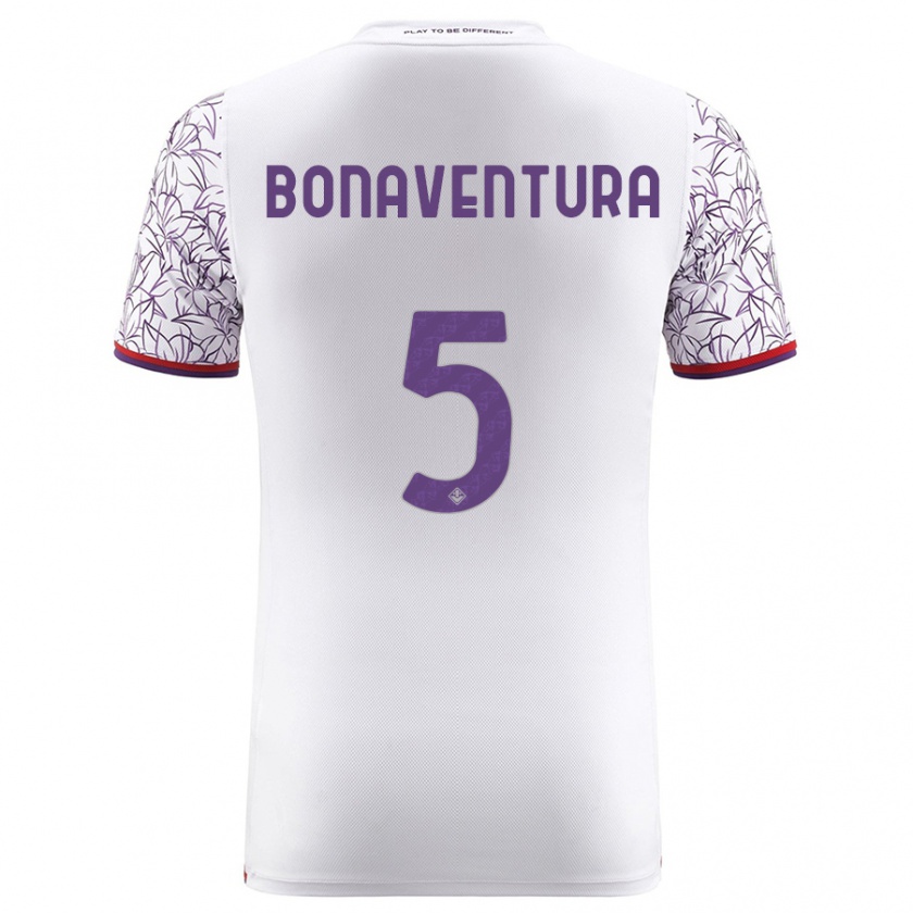 Kandiny Bambino Maglia Giacomo Bonaventura #5 Bianco Kit Gara Away 2023/24 Maglietta