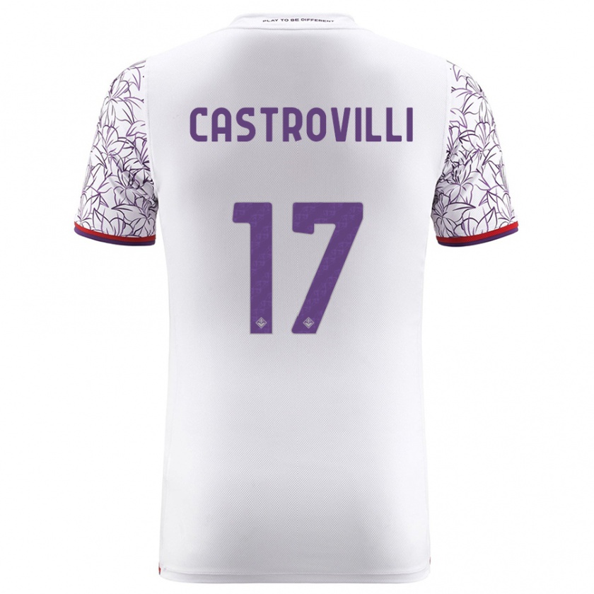 Kandiny Bambino Maglia Gaetano Castrovilli #17 Bianco Kit Gara Away 2023/24 Maglietta