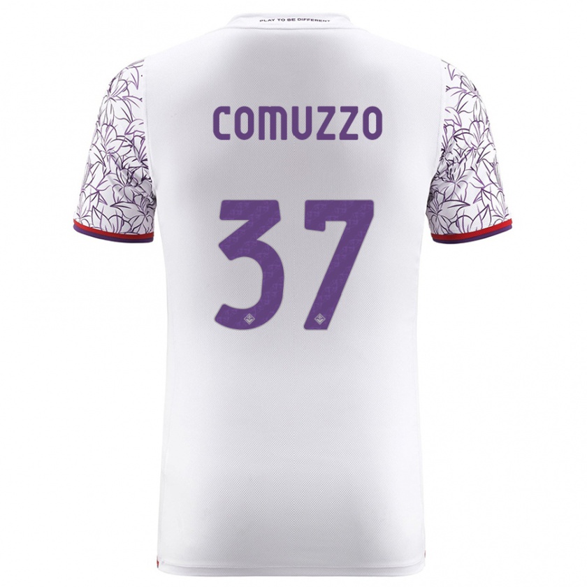 Kandiny Kinder Pietro Comuzzo #37 Weiß Auswärtstrikot Trikot 2023/24 T-Shirt Österreich