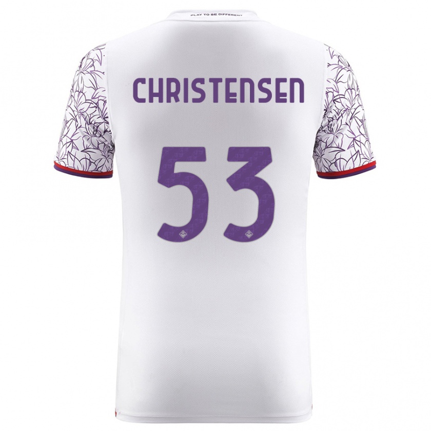 Kandiny Kinderen Oliver Christensen #53 Wit Uitshirt Uittenue 2023/24 T-Shirt België