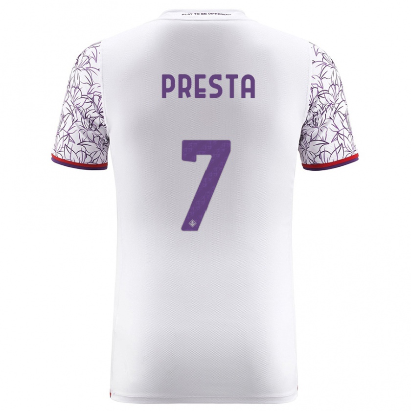 Kandiny Kinder Francesco Presta #7 Weiß Auswärtstrikot Trikot 2023/24 T-Shirt Österreich