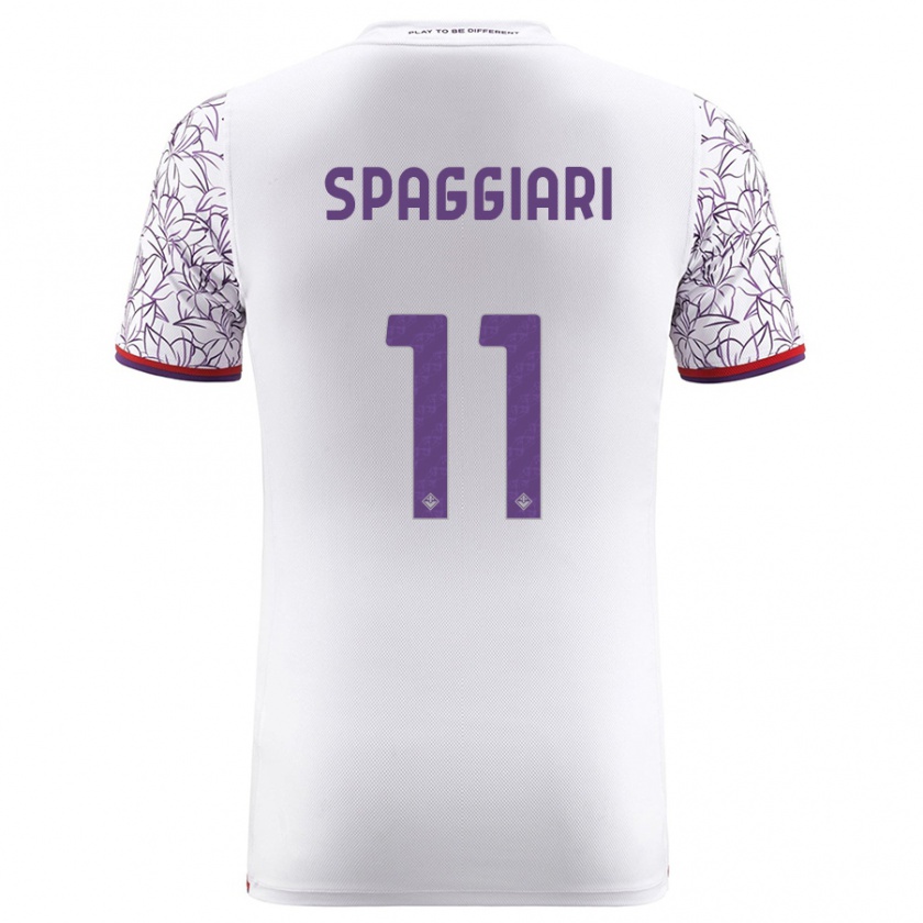 Kandiny Bambino Maglia Riccardo Spaggiari #11 Bianco Kit Gara Away 2023/24 Maglietta