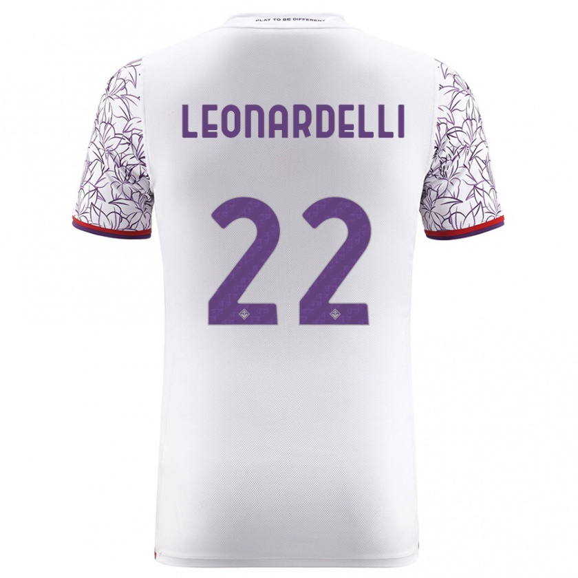 Kandiny Bambino Maglia Pietro Leonardelli #22 Bianco Kit Gara Away 2023/24 Maglietta