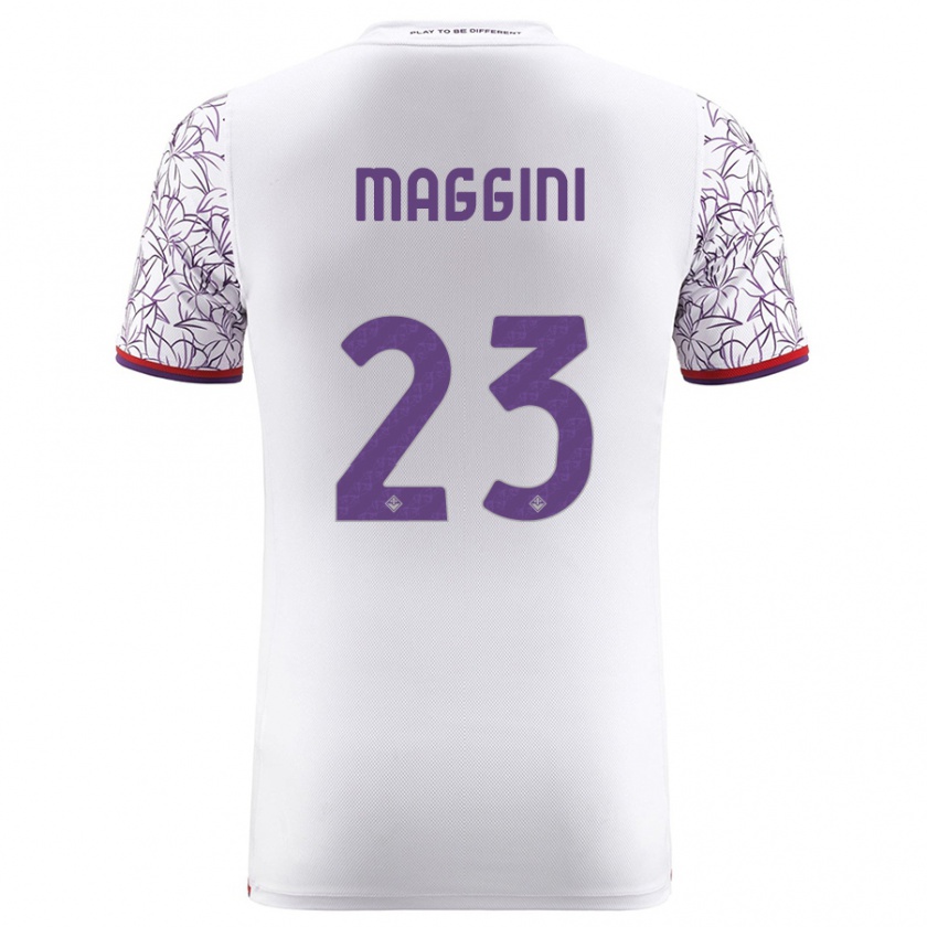 Kandiny Bambino Maglia Filippo Maggini #23 Bianco Kit Gara Away 2023/24 Maglietta