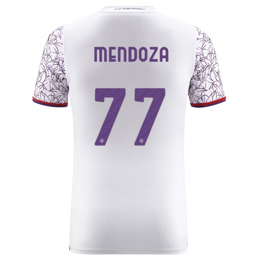 Kandiny Bambino Maglia William Mendoza #77 Bianco Kit Gara Away 2023/24 Maglietta