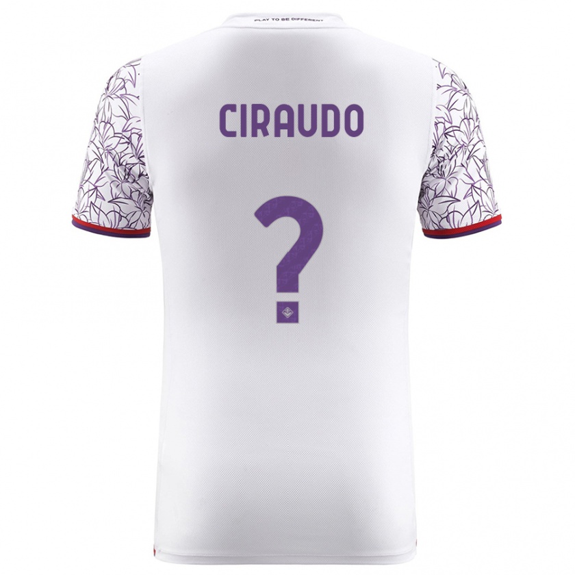 Kandiny Bambino Maglia Alessio Ciraudo #0 Bianco Kit Gara Away 2023/24 Maglietta