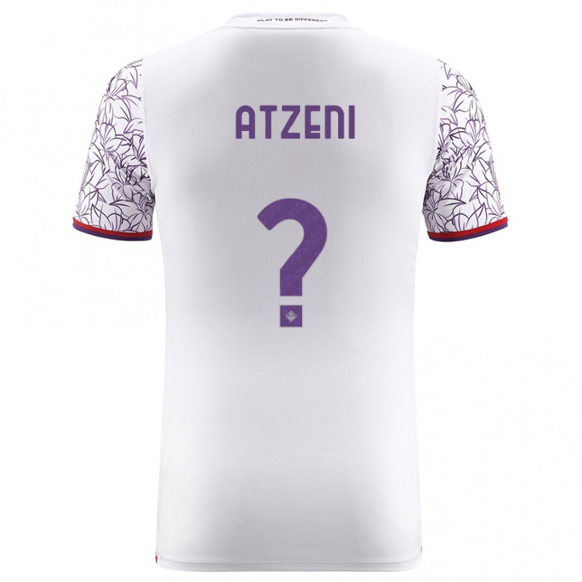 Kandiny Bambino Maglia Davide Atzeni #0 Bianco Kit Gara Away 2023/24 Maglietta