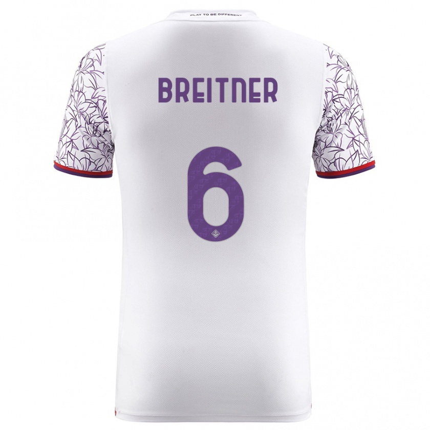 Kandiny Bambino Maglia Stephanie Breitner #6 Bianco Kit Gara Away 2023/24 Maglietta