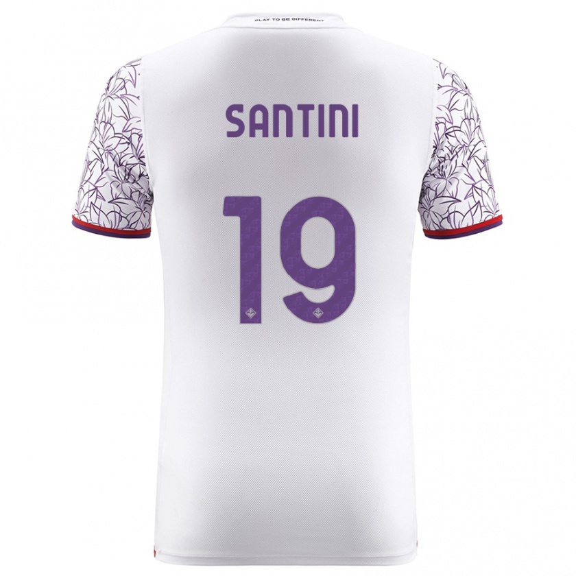 Kandiny Bambino Maglia Margherita Santini #19 Bianco Kit Gara Away 2023/24 Maglietta