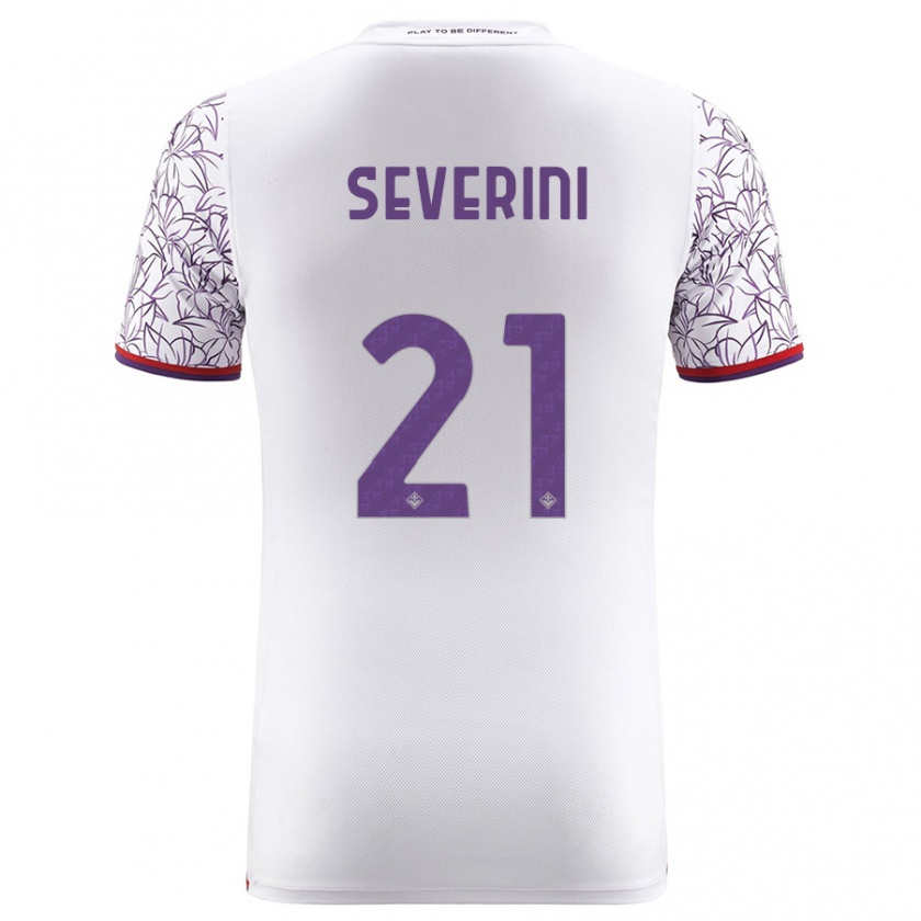 Kandiny Bambino Maglia Emma Severini #21 Bianco Kit Gara Away 2023/24 Maglietta