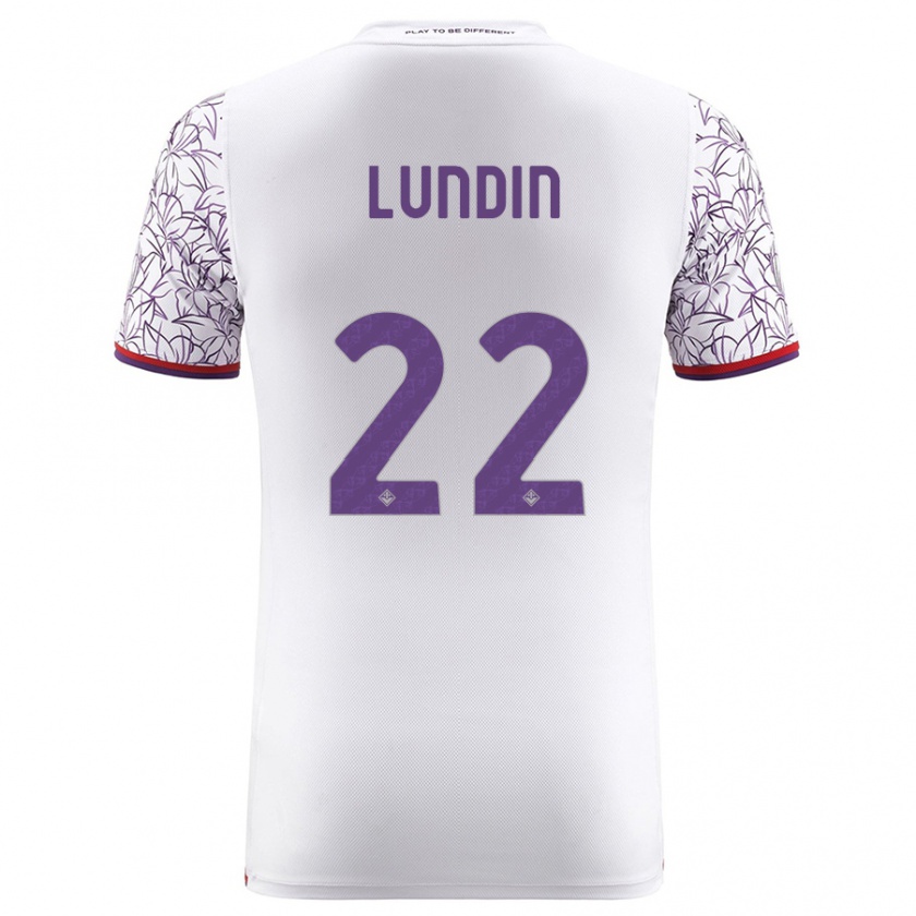 Kandiny Kinderen Karin Lundin #22 Wit Uitshirt Uittenue 2023/24 T-Shirt België