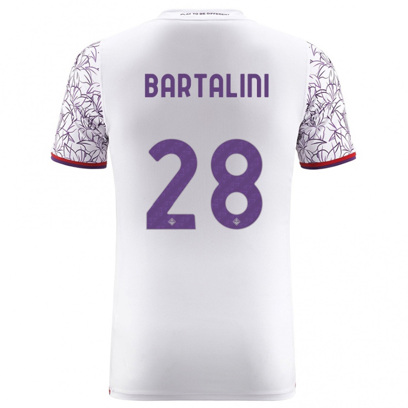 Kandiny Bambino Maglia Viola Bartalini #28 Bianco Kit Gara Away 2023/24 Maglietta