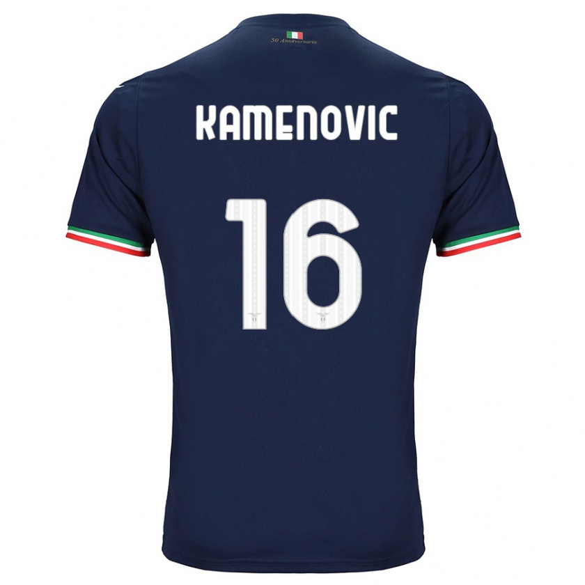 Kandiny Kinderen Dimitrije Kamenović #16 Marine Uitshirt Uittenue 2023/24 T-Shirt België