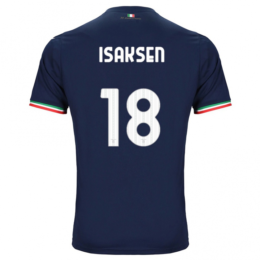 Kandiny Kinderen Gustav Isaksen #18 Marine Uitshirt Uittenue 2023/24 T-Shirt België