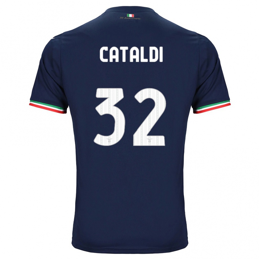 Kandiny Kinderen Danilo Cataldi #32 Marine Uitshirt Uittenue 2023/24 T-Shirt België