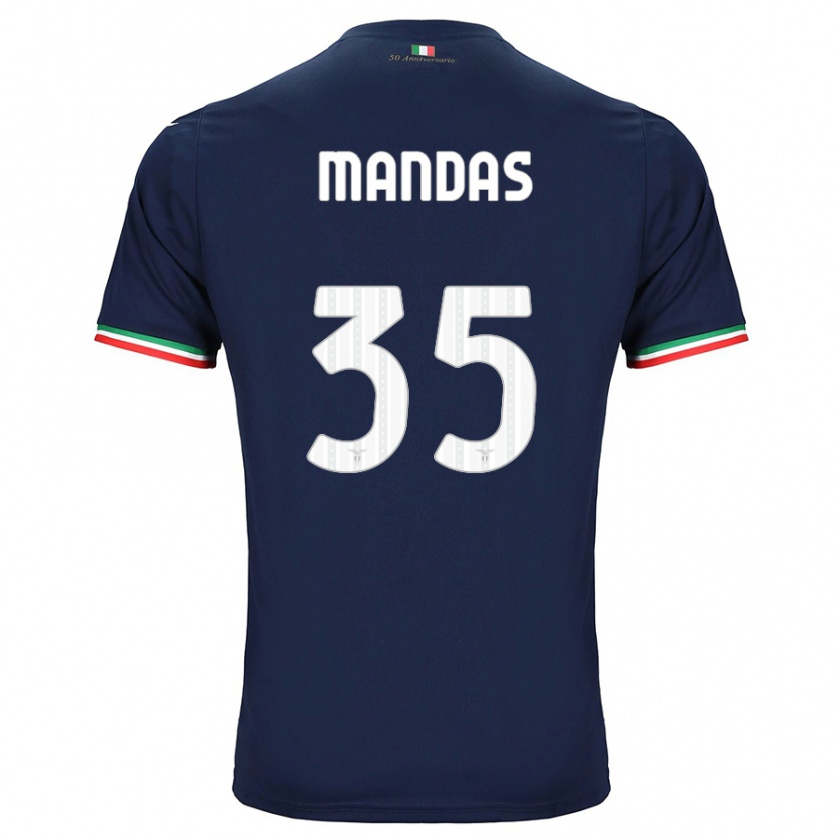 Kandiny Kinder Christos Mandas #35 Marine Auswärtstrikot Trikot 2023/24 T-Shirt Österreich