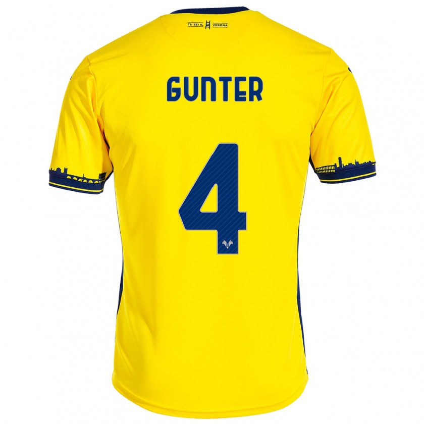 Kandiny Bambino Maglia Koray Günter #4 Giallo Kit Gara Away 2023/24 Maglietta