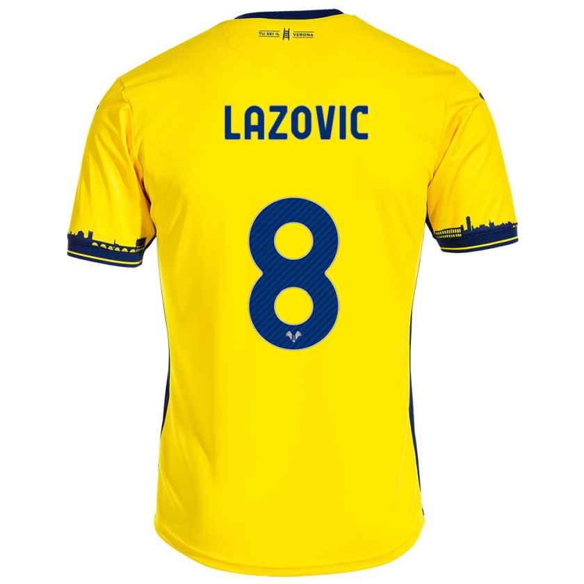 Kandiny Bambino Maglia Darko Lazović #8 Giallo Kit Gara Away 2023/24 Maglietta