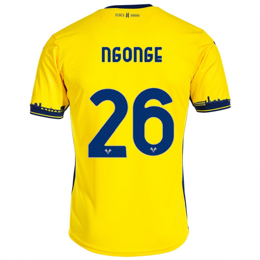 Kandiny Kinder Cyril Ngonge #26 Gelb Auswärtstrikot Trikot 2023/24 T-Shirt Österreich