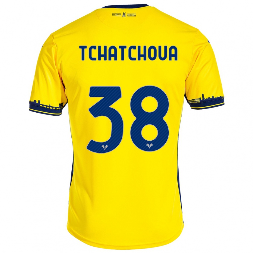 Kandiny Kinder Jackson Tchatchoua #38 Gelb Auswärtstrikot Trikot 2023/24 T-Shirt Österreich