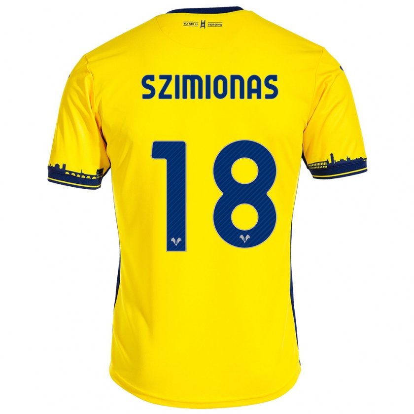 Kandiny Bambino Maglia Luca Szimionas #18 Giallo Kit Gara Away 2023/24 Maglietta