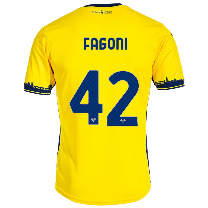 Kandiny Kinderen Marco Fagoni #42 Geel Uitshirt Uittenue 2023/24 T-Shirt België