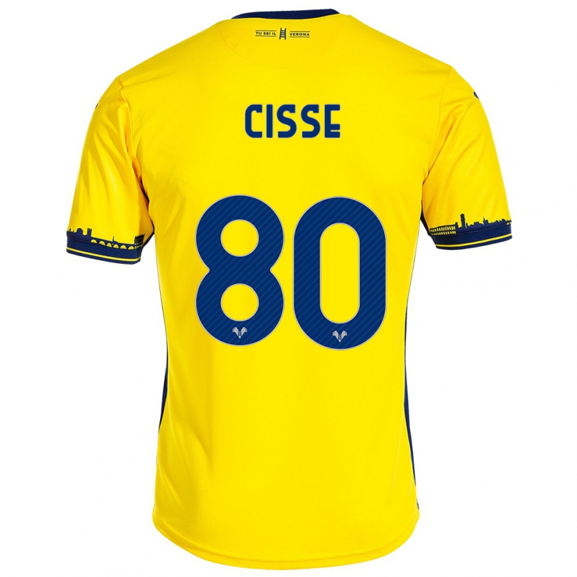 Kandiny Kinder Alphadjo Cissè #80 Gelb Auswärtstrikot Trikot 2023/24 T-Shirt Österreich