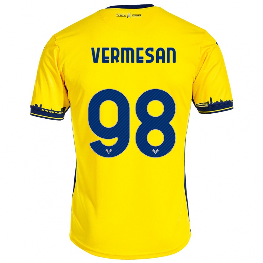 Kandiny Bambino Maglia Ioan Vermesan #98 Giallo Kit Gara Away 2023/24 Maglietta