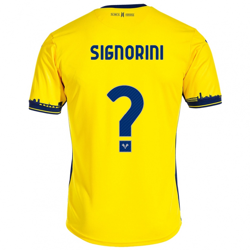 Kandiny Kinder Simone Signorini #0 Gelb Auswärtstrikot Trikot 2023/24 T-Shirt Österreich