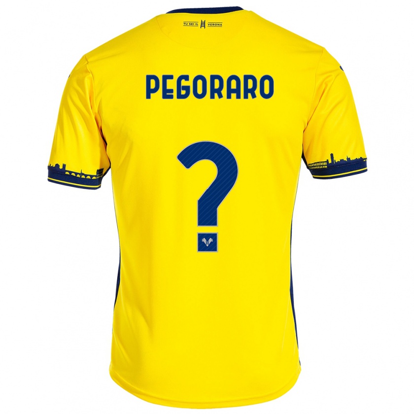 Kandiny Bambino Maglia Leonardo Pegoraro #0 Giallo Kit Gara Away 2023/24 Maglietta