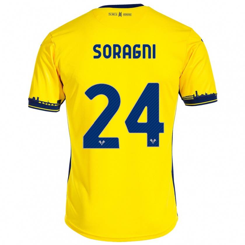 Kandiny Kinderen Alberto Soragni #24 Geel Uitshirt Uittenue 2023/24 T-Shirt België