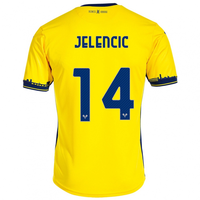 Kandiny Bambino Maglia Ana Jelencic #14 Giallo Kit Gara Away 2023/24 Maglietta