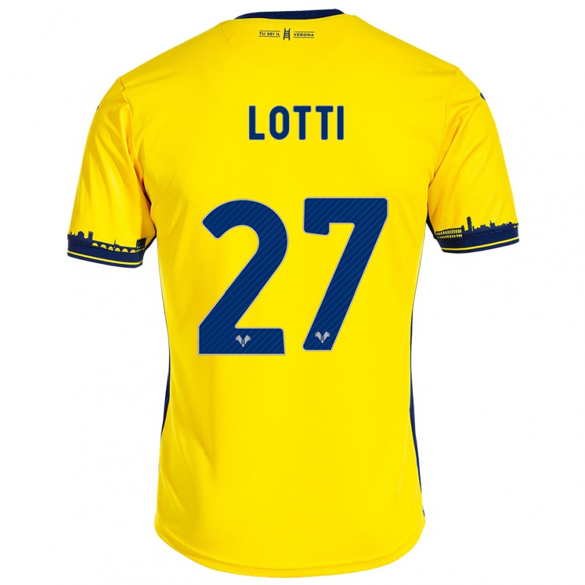 Kandiny Bambino Maglia Irene Lotti #27 Giallo Kit Gara Away 2023/24 Maglietta