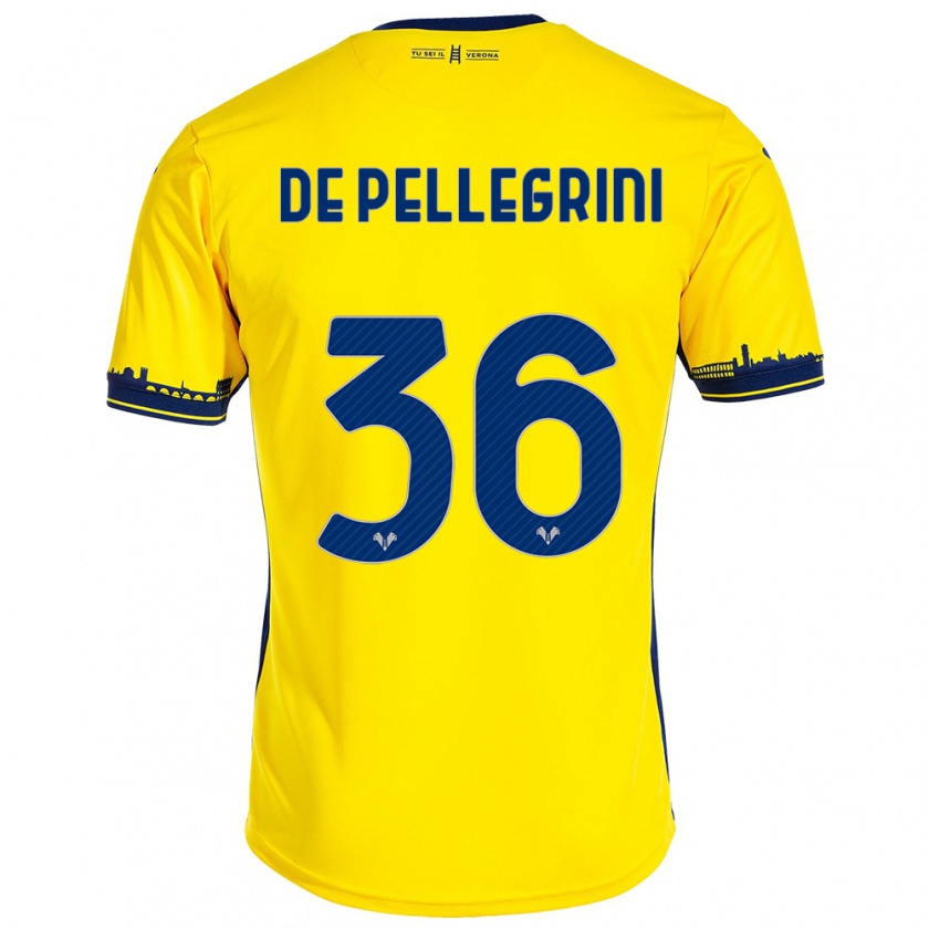 Kandiny Bambino Maglia Erika De Pellegrini #36 Giallo Kit Gara Away 2023/24 Maglietta