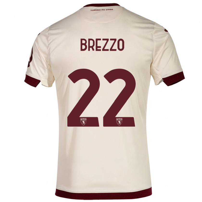 Kandiny Kinderen Matteo Brezzo #22 Champagne Uitshirt Uittenue 2023/24 T-Shirt België