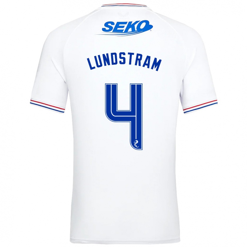 Kandiny Bambino Maglia John Lundstram #4 Bianco Kit Gara Away 2023/24 Maglietta