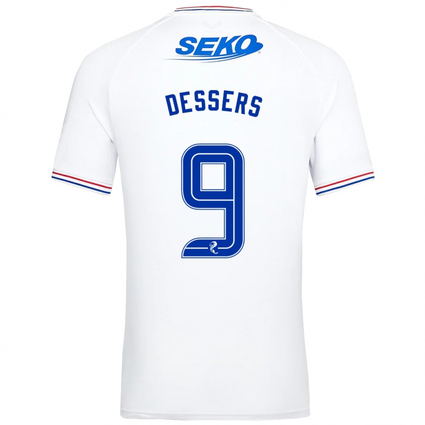 Kandiny Bambino Maglia Cyriel Dessers #9 Bianco Kit Gara Away 2023/24 Maglietta