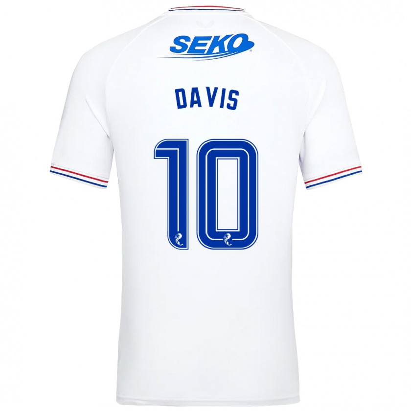 Kandiny Bambino Maglia Steven Davis #10 Bianco Kit Gara Away 2023/24 Maglietta