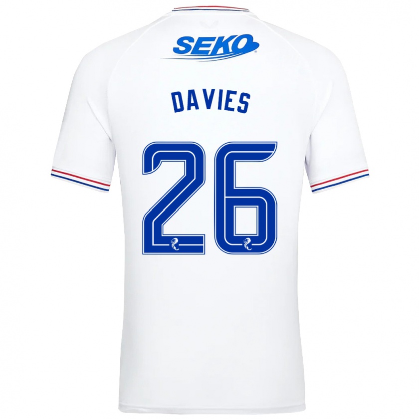 Kandiny Bambino Maglia Ben Davies #26 Bianco Kit Gara Away 2023/24 Maglietta