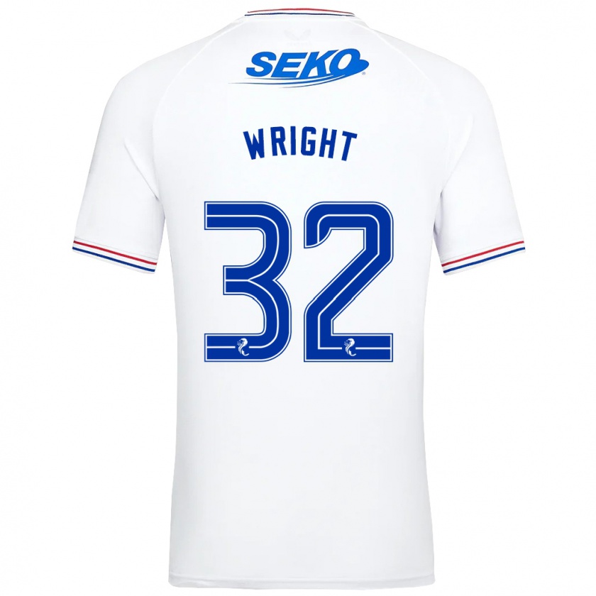 Kandiny Bambino Maglia Kieran Wright #32 Bianco Kit Gara Away 2023/24 Maglietta